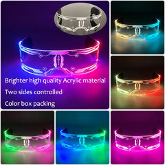 Colorful LED Luminous Glasses Light Up Goggles Glow In Dark Flashing Glasses Men Women Bar Performence Props Eyewear Supplies