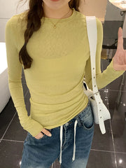 Women's Long Sleeve O Neck Tshirts