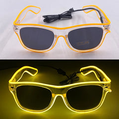 1Pcs Light Up LED Glasses with Dark Lens Neon EL Wire Glow Glasses Glow in The Dark Glow Favors Supplies for Kids Adults