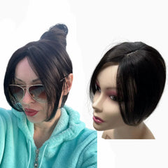 Body Wavy Brazilian Human Hair Toppers 25cm Clip In Hairpieces Extensions Increase Hair Volume for Women Mild Light Brown Remy