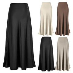 Elegant Faux Silk Satin Skirts