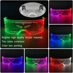 Colorful LED Luminous Glasses Light Up Goggles Glow In Dark Flashing Glasses Men Women Bar Performence Props Eyewear Supplies