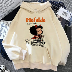 Mafalda Hoodie Graphic Patterned Funny Youthful Teen Tracksuits Athleisure Harajuku Autumn and Winter Women Men Hoodie Pullover