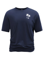 Creative Geometric Graphic Print Short Sleeve T-shirt for Men, Summer Outdoor Casual Crew Neck Top Shirt