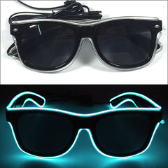 1Pcs Light Up LED Glasses with Dark Lens Neon EL Wire Glow Glasses Glow in The Dark Glow Favors Supplies for Kids Adults