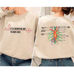 Grey's Anatomy Sweatshirt It Is A Beautiful Day To Save Lives Shirt TV Series Design Apparel Streetwear Women Sweatshirts