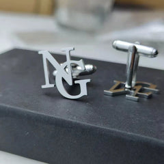 Hebrew Cufflinks Personalized Name Initial Monogram Cufflinks Custom Any Language Cufflinks Men Wedding Gift Jewelry