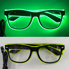 1Pcs Light Up LED Glasses with Dark Lens Neon EL Wire Glow Glasses Glow in The Dark Glow Favors Supplies for Kids Adults
