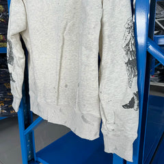 Winter Series SAINT Round Neck Oversized Men Sweater ARIES Print Beige Vintage Pullover Streetwear