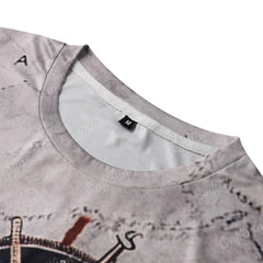 Men's Vintage Compass Print T-Shirt