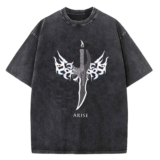 Solo Leveling Washed T-shirt Cotton High Quality teen Pastel Pop Culture Vintage 80s t shirt University Breathable 2000s Digital