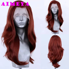 AIMEYA Silver Grey Lace Wig Heat Resistant Synthetic Lace Front Wig Long Natural Wave Mix Blonde Lace Wigs Daily Use Cosplay