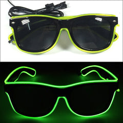 1Pcs Light Up LED Glasses with Dark Lens Neon EL Wire Glow Glasses Glow in The Dark Glow Favors Supplies for Kids Adults