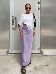 Elegant Satin Black Trumpet Skirts