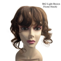 Body Wavy Brazilian Human Hair Toppers 25cm Clip In Hairpieces Extensions Increase Hair Volume for Women Mild Light Brown Remy