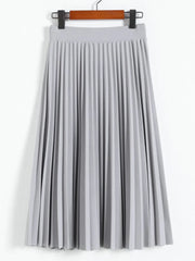 Solid Color Half Length Elastic Skirt