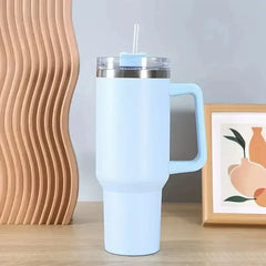 Coffee Mugs Stainless Steel Thermal And Cold-insulating With Straw Portable Large-capacity Water Cup Suitable For stanley cup