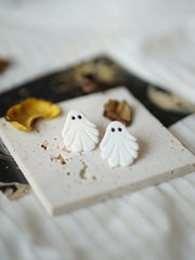 Trendy Fashion Delicate Unique Multi Colors Shapes Halloween Ghost Flower Polymer Clay Earrings Holiday Women's Accessories Gift