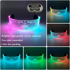 Colorful LED Luminous Glasses Light Up Goggles Glow In Dark Flashing Glasses Men Women Bar Performence Props Eyewear Supplies