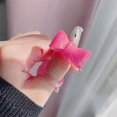 Resin Rings Dumpy Acrylic Rings Bowknot Rings Aesthetic Trendy Colorful Open Rings Statement Jewelry Bow Rings for Women