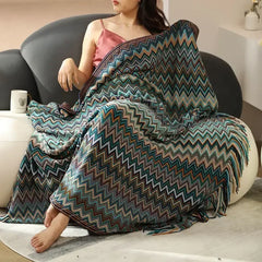 Knitted Blankets Bohemian Plaid Throw Blanket Sofa Cover With Tassels Travel Leisure Bed Cover Blanket boho Bedspread