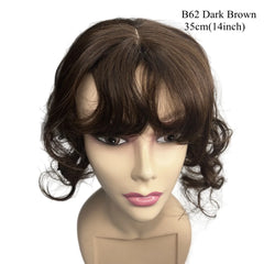 Body Wavy Brazilian Human Hair Toppers 25cm Clip In Hairpieces Extensions Increase Hair Volume for Women Mild Light Brown Remy