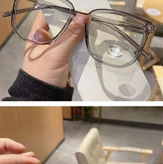 Anti-blue Light Glasses for Women with Regular Eyeglass Frame Finished Retro Flat Light Frame