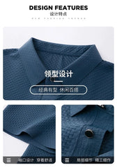 New style ice silk jacquard polo shirt short sleeve summer men's t-shirt casual business fashion stand collar t-shirt men