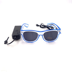 1Pcs Light Up LED Glasses with Dark Lens Neon EL Wire Glow Glasses Glow in The Dark Glow Favors Supplies for Kids Adults