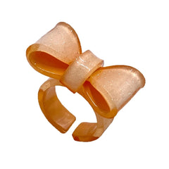 Resin Rings Dumpy Acrylic Rings Bowknot Rings Aesthetic Trendy Colorful Open Rings Statement Jewelry Bow Rings for Women