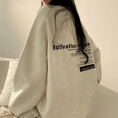 2024 Spring Autumn Women Sweatshirts Long Sleeve Oversized Hoodies Casual Letter Print Loose Pullovers Tops Harajuku Streetwear