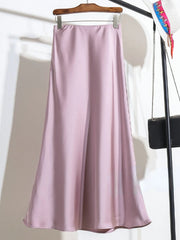 Acetic Satin Fishtail Skirt