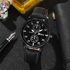 Men Casual Clock Watch set