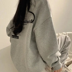 2024 Spring Autumn Women Sweatshirts Long Sleeve Oversized Hoodies Casual Letter Print Loose Pullovers Tops Harajuku Streetwear