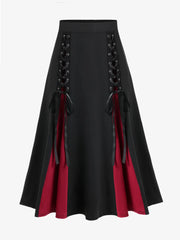 Plus Size Gothic Lace Up Skirt