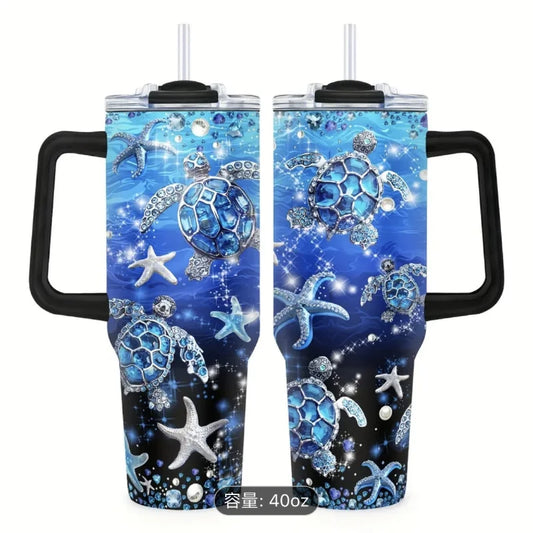 Stanley 40oz1200ml handle car mug mug with straw car ice cream mug cartoon kt cat cup.