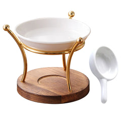 2Pcs Ceramic Iron Wood Material Essential Oil Burner Vintage Tealight Holder Wax Melts Aroma Diffuser Incense Burner Home