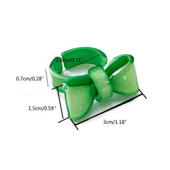 Resin Rings Dumpy Acrylic Rings Bowknot Rings Aesthetic Trendy Colorful Open Rings Statement Jewelry Bow Rings for Women