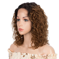 Sleek Curly Human Hair Wig For Women Brown Highlights Lace Wig Remy Brazilian Hair Wigs 13X1 Water Wave Woman T Part Lace Wigs