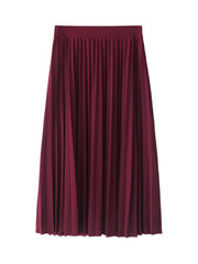 Solid Color Half Length Elastic Skirt