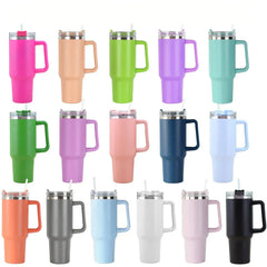Coffee Mugs Stainless Steel Thermal And Cold-insulating With Straw Portable Large-capacity Water Cup Suitable For stanley cup