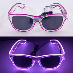 1Pcs Light Up LED Glasses with Dark Lens Neon EL Wire Glow Glasses Glow in The Dark Glow Favors Supplies for Kids Adults
