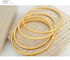 5pcs/set Stainless Steel Bracelet Bangles For Women 18K Gold Plated Waterproof No Tarnish Women's Minimalist Bracelets Bangle
