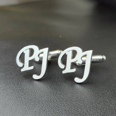 Hebrew Cufflinks Personalized Name Initial Monogram Cufflinks Custom Any Language Cufflinks Men Wedding Gift Jewelry