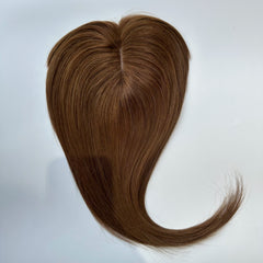 Human Hair Topper For Women Toppers With Bangs Clips In Hairpieces 100% Human Hair Wigs Natural Straight Hair Blonde Silk Base