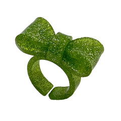 Resin Rings Dumpy Acrylic Rings Bowknot Rings Aesthetic Trendy Colorful Open Rings Statement Jewelry Bow Rings for Women