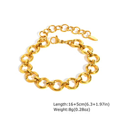 Gold Plated Paperclip Chunky Chain Bracelet Rhombus Geometric Minimalist Bracelets for Women Stainless Steel Irregular Jewelry