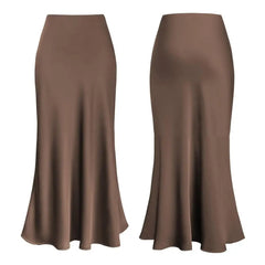 Elegant Faux Silk Satin Skirts