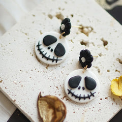 Trendy Fashion Delicate Unique Multi Colors Shapes Halloween Ghost Flower Polymer Clay Earrings Holiday Women's Accessories Gift