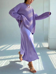 Acetic Satin Fishtail Skirt